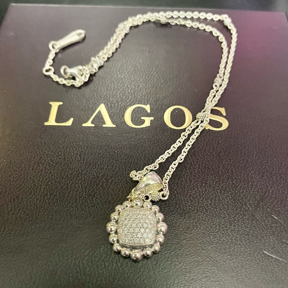 Lagos Caviar Spark Diamond Necklace